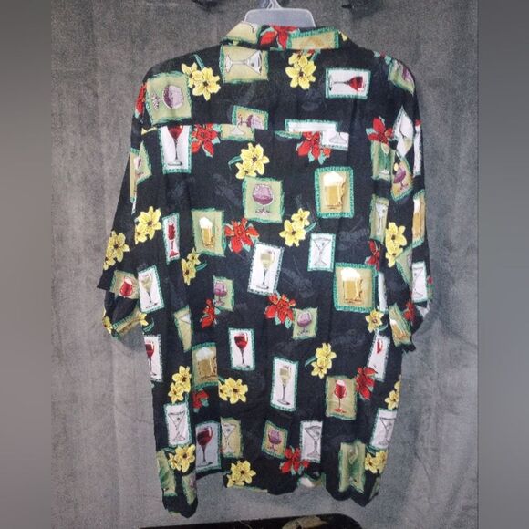 Blackwood Cocktail Print Hawaiian Shirt Size 3X NWOT P2P 31 In Length 33 - Picture 3 of 6